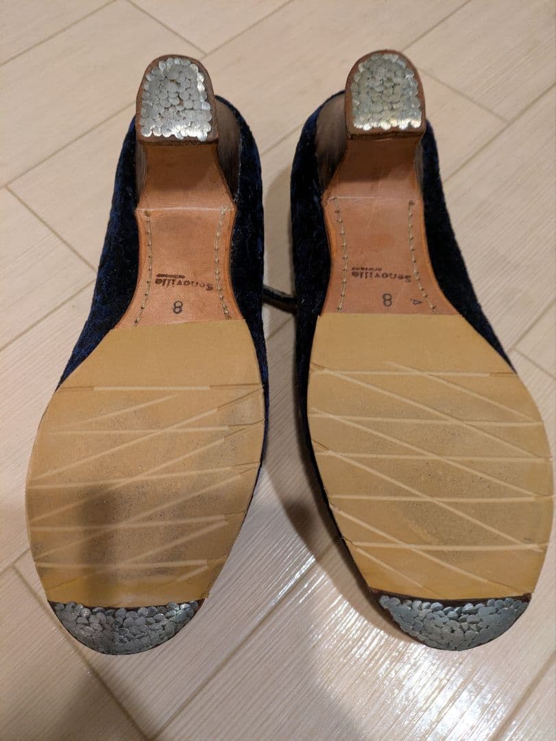 【セノビージャ】フラメンコシューズ ネイビー スエード サイズ8 (サイズ39)