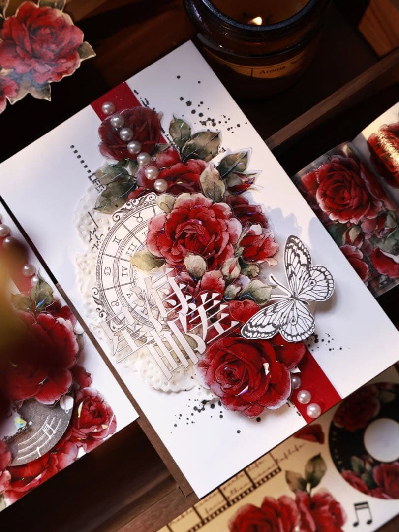 ⭐️SALE⭐️壹洱原创《旧日红笺》海外マスキングテープ　マステ 【2564】