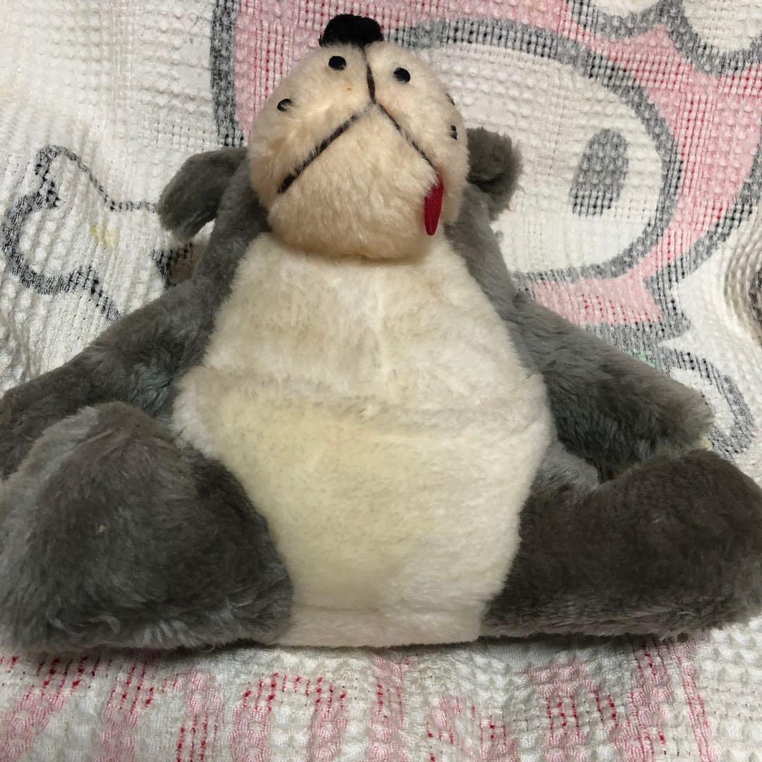 昭和レトロ　ヴィンテージ オオカミ　ぬいぐるみ　中古品　メーカー名不明