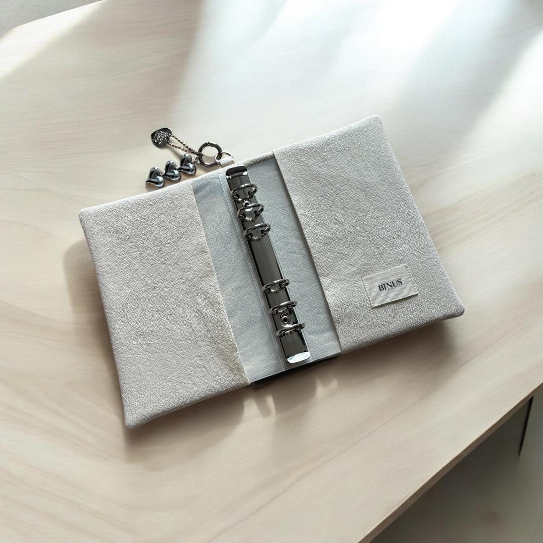 韓国ヌビ♡バインダーカバー♡水色　A6貯金SAVING