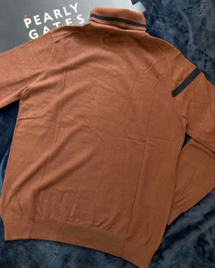 新品 パーリーゲイツ ソフトタッチハイネックニット プルオーバー(5)L/茶