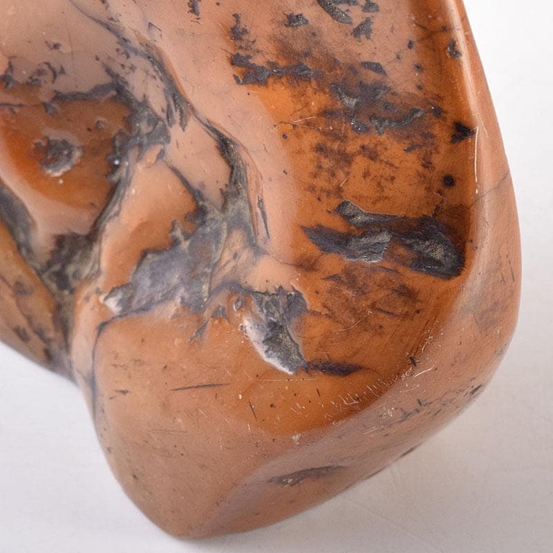 中国　篆刻　玉石彫刻　漢詩山水刻　印材　V　R8564