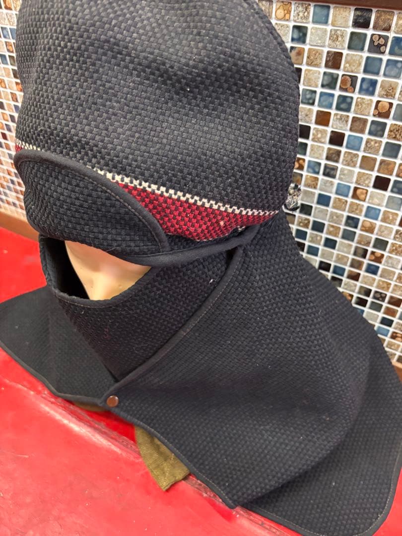 ◆ ジャパンアンティーク　消防団　防火頭巾　状態C