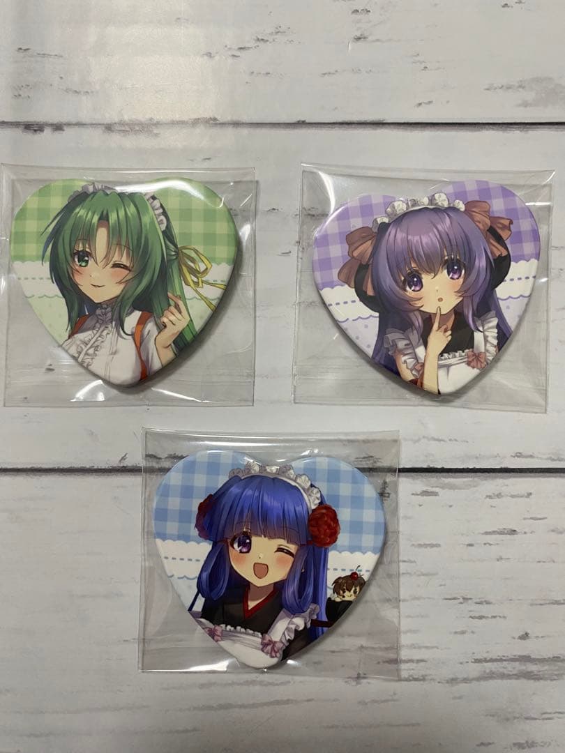 ひぐらしのなく頃に 缶バッジ 喫茶 カフェ ウェイトレス 梨花 詩音 羽入