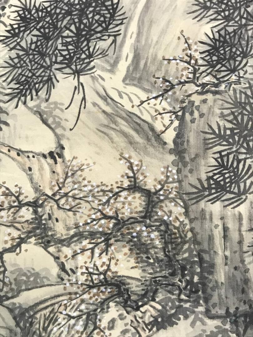 【真作】安達半僊/林和靖山水画賛/山水図/鶴図/掛軸/名家伝来/AC-690