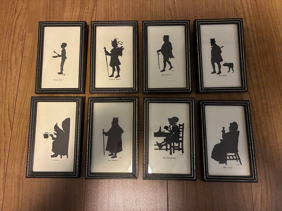シルエット 影絵 フレーム アンティーク ヴィンテージ オブジェ 額 ピクチャー