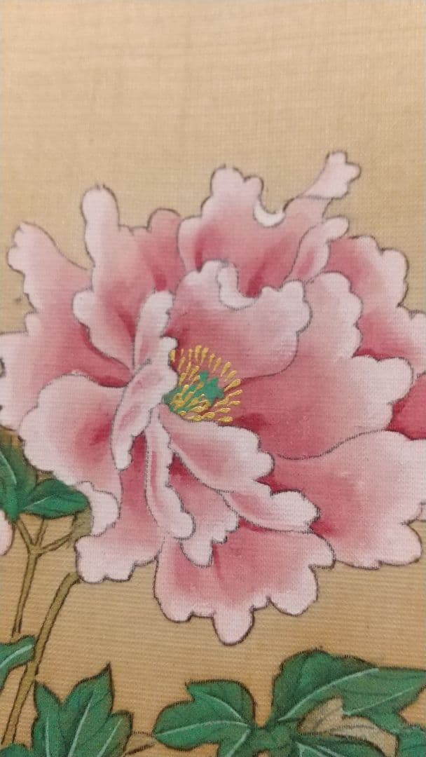 喜多武清(可庵) 花鳥図 絹本まくり