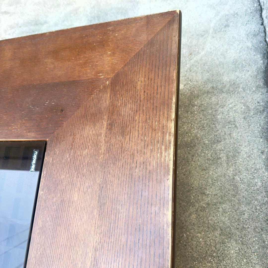 カリモク センターテーブル ガラス ローテーブル 木製 高級感