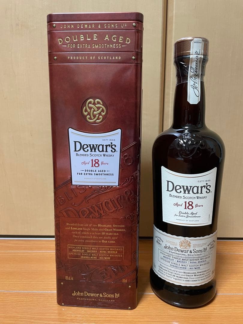 Dewar's デュワーズ 18年 ウイスキー 750ml ケース付 未開栓