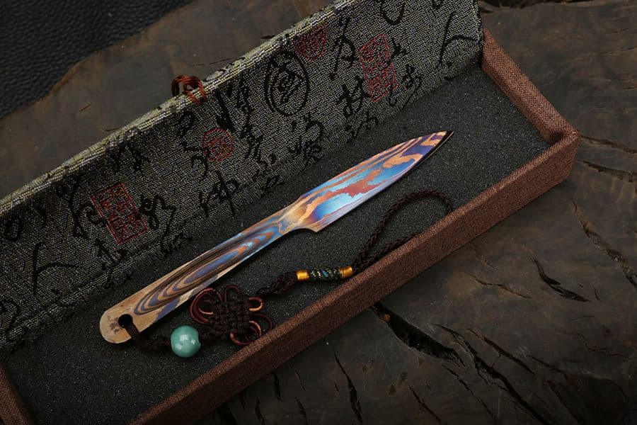 武具　刀装具  連体金茶刀   百錬模様鋼  手鍛造打 1本