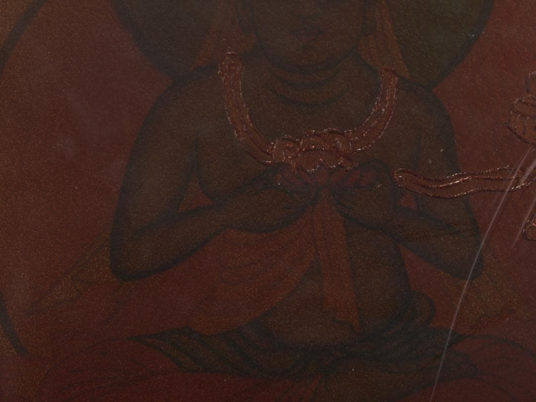 中国唐時代　敦煌莫高窟壁画 彩絵　人物像 発掘品 AK1829A8-4