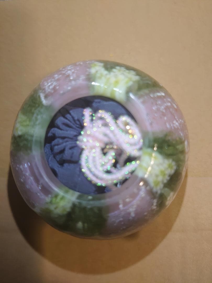 【未使用】ガラス作家　藤原奈津江作品　吹きガラス茶器「花子」共箱及び専用巾着袋付