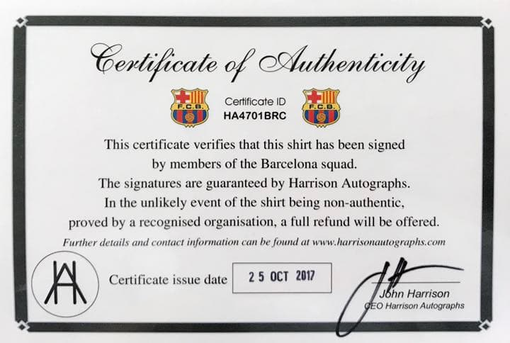 F.C.バルセロナ 2017-2018 最強メンバー サイン入ユニフォーム