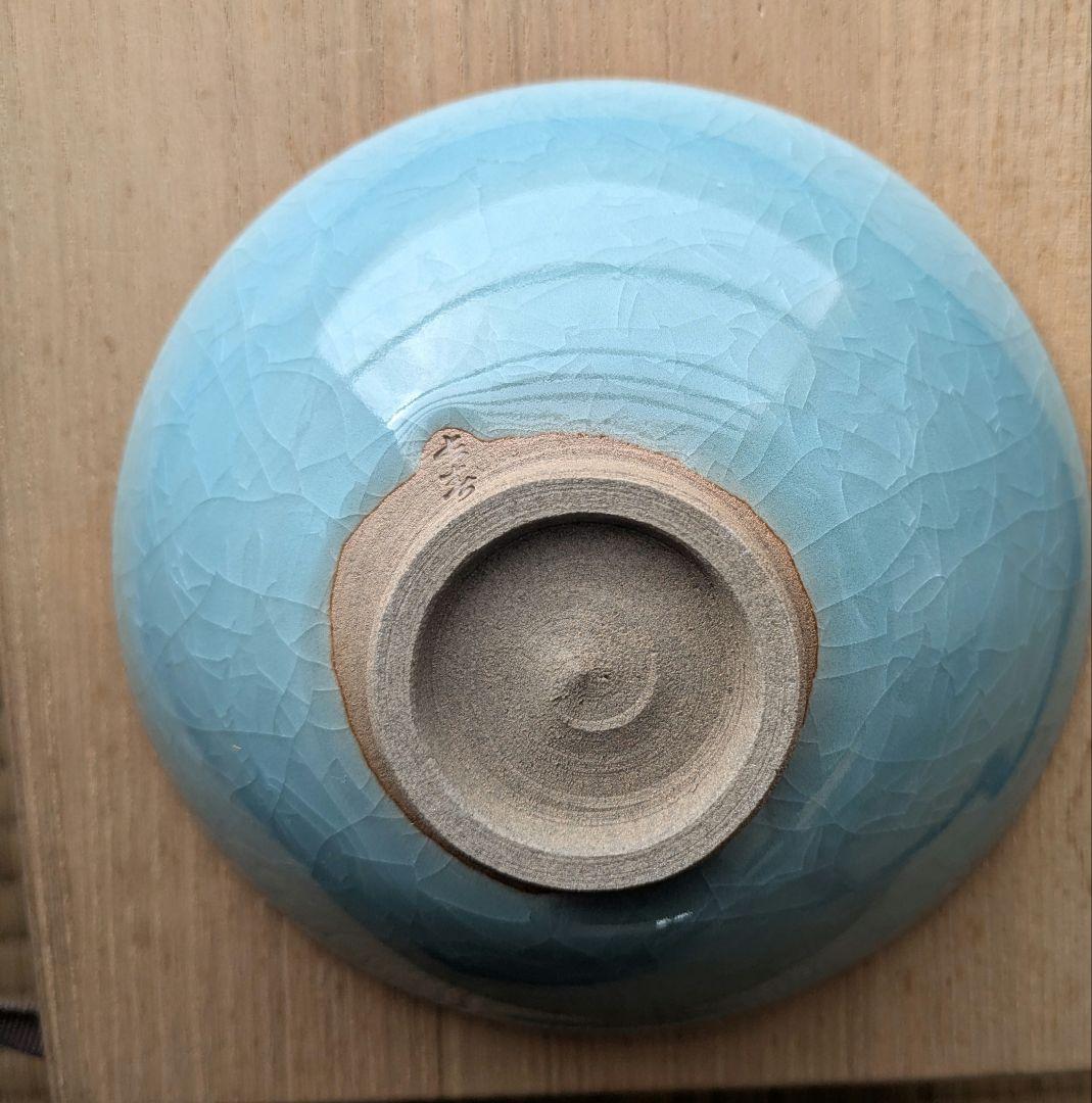 小笠原長春 青瓷茶碗 茶道具 共箱 美品 特選品