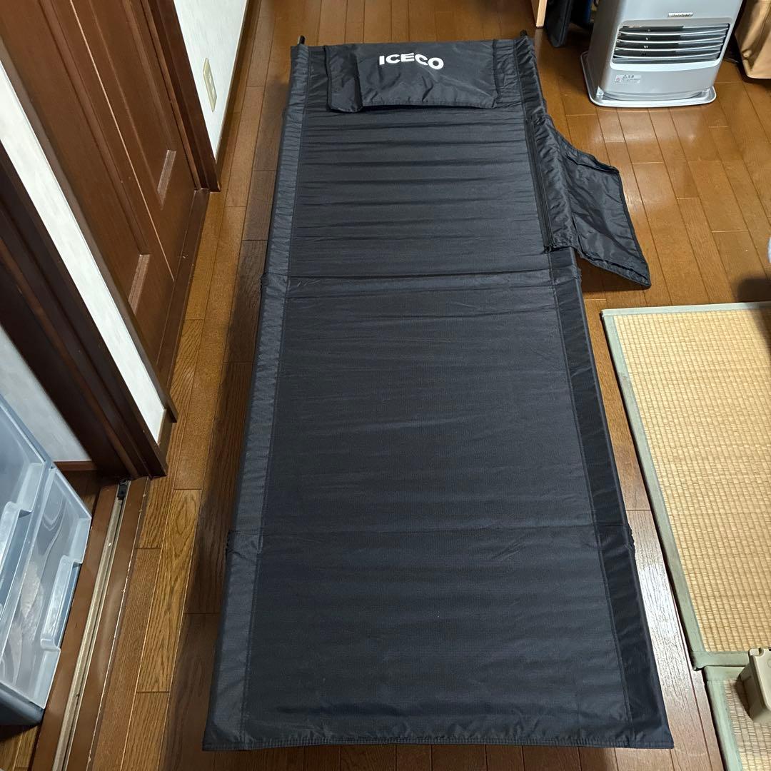 ICECO 折りたたみコット ブラック　2WAYタイプ インフレターマットセット