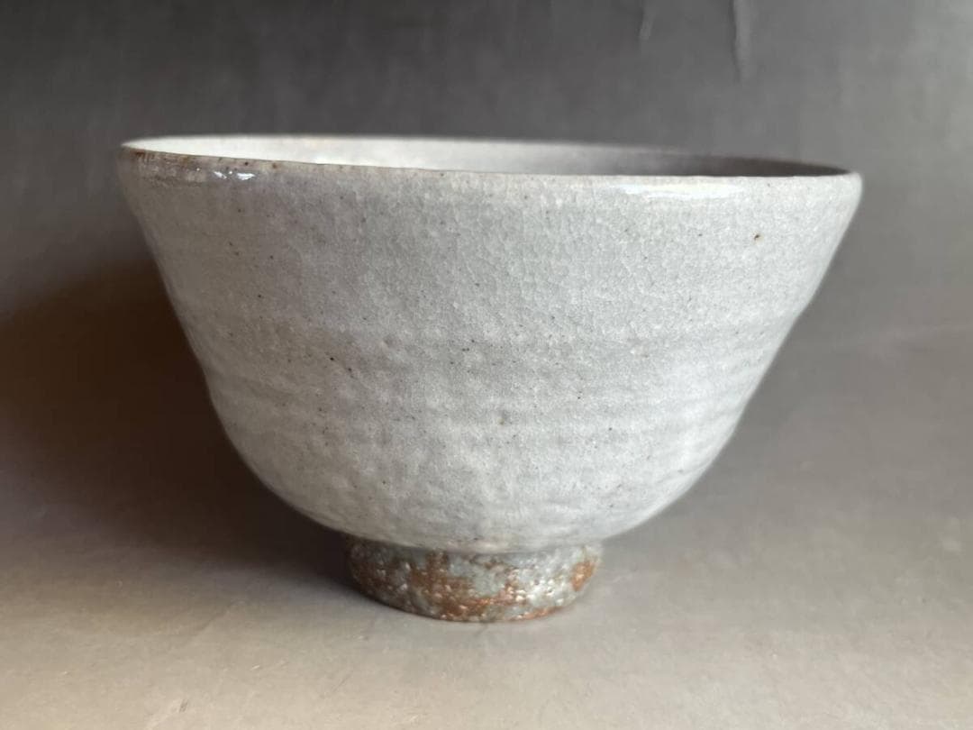 茶碗■祥瑞造 井戸写し 粉引茶碗 共箱・共布付き 抹茶碗 お茶道具時代物 骨董■