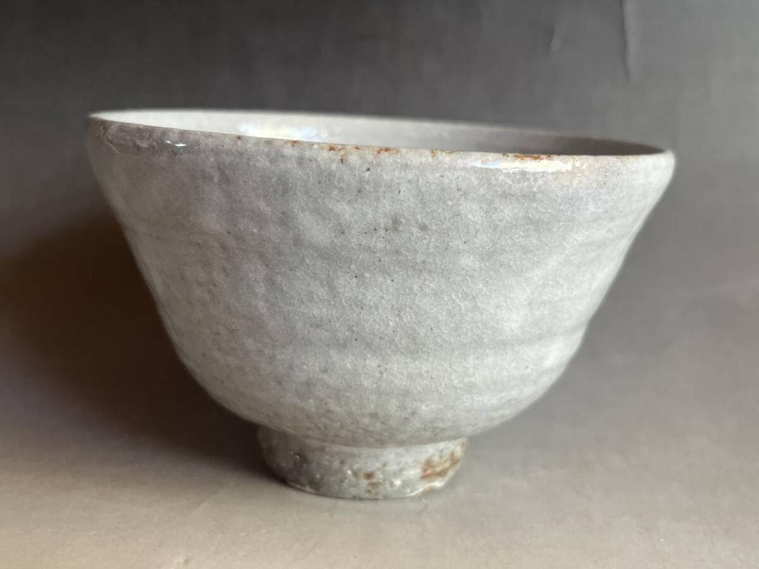 茶碗■祥瑞造 井戸写し 粉引茶碗 共箱・共布付き 抹茶碗 お茶道具時代物 骨董■