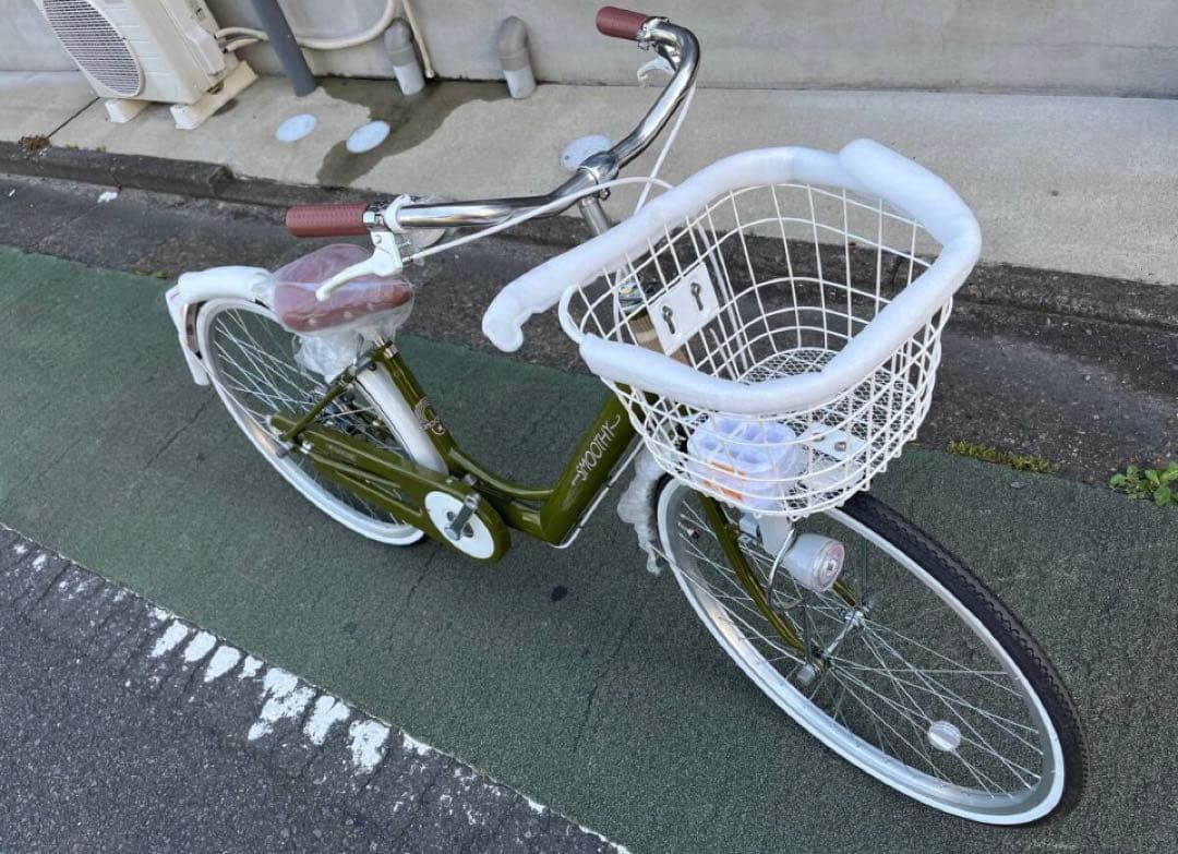 ジュニア自転車〓SMOOTHY★22インチ★LEDダイナモ★カーキ※配達地域限定
