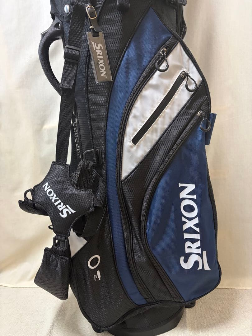 スリクソン スタンド式 軽量キャディバッグ【ブラック/ネイビー】美品
