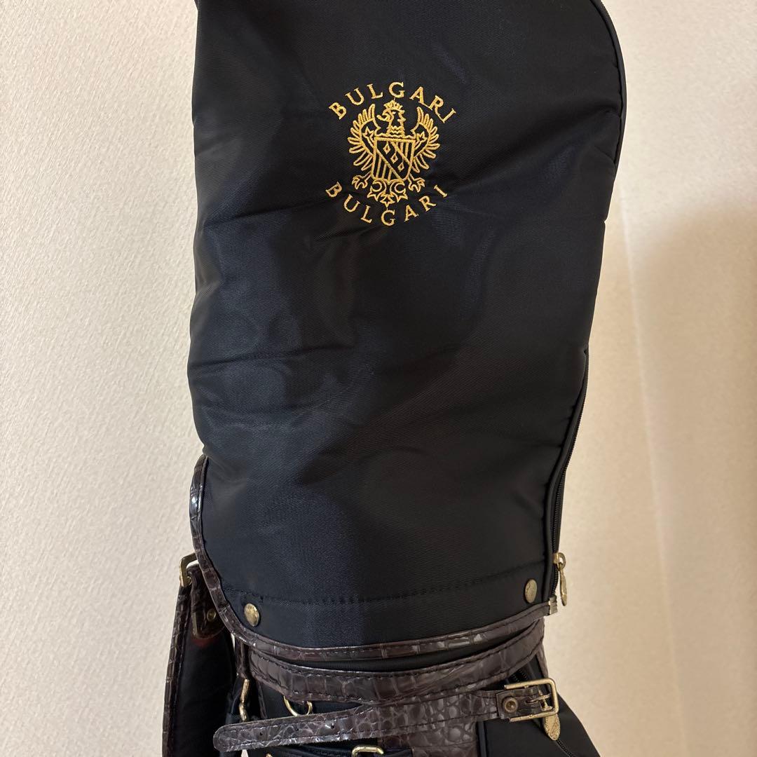 ブルガリ　ゴルフ　キャディバッグ　ヴィンテージ 旧ロゴ×刺繍　希少　クロコ型押