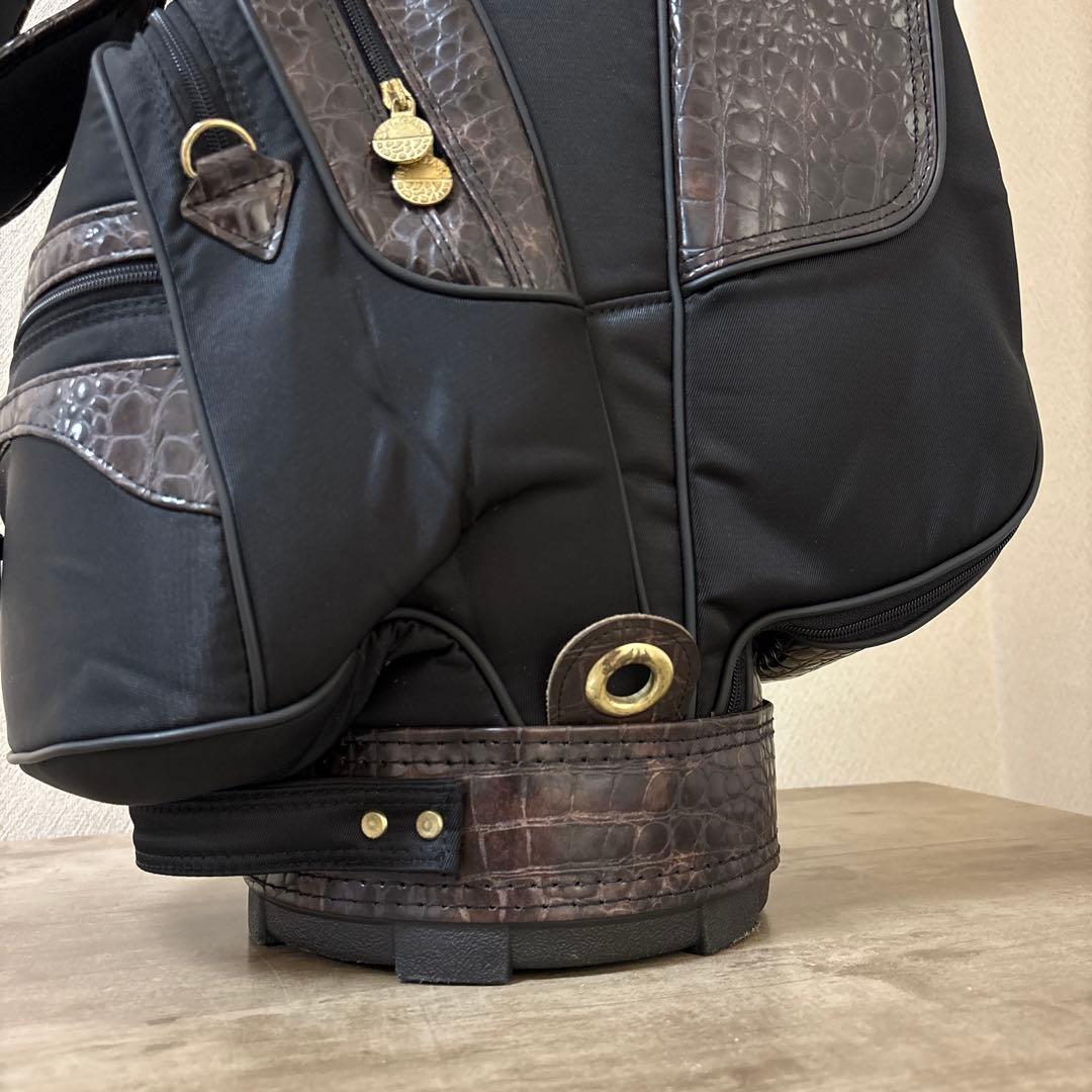 ブルガリ　ゴルフ　キャディバッグ　ヴィンテージ 旧ロゴ×刺繍　希少　クロコ型押