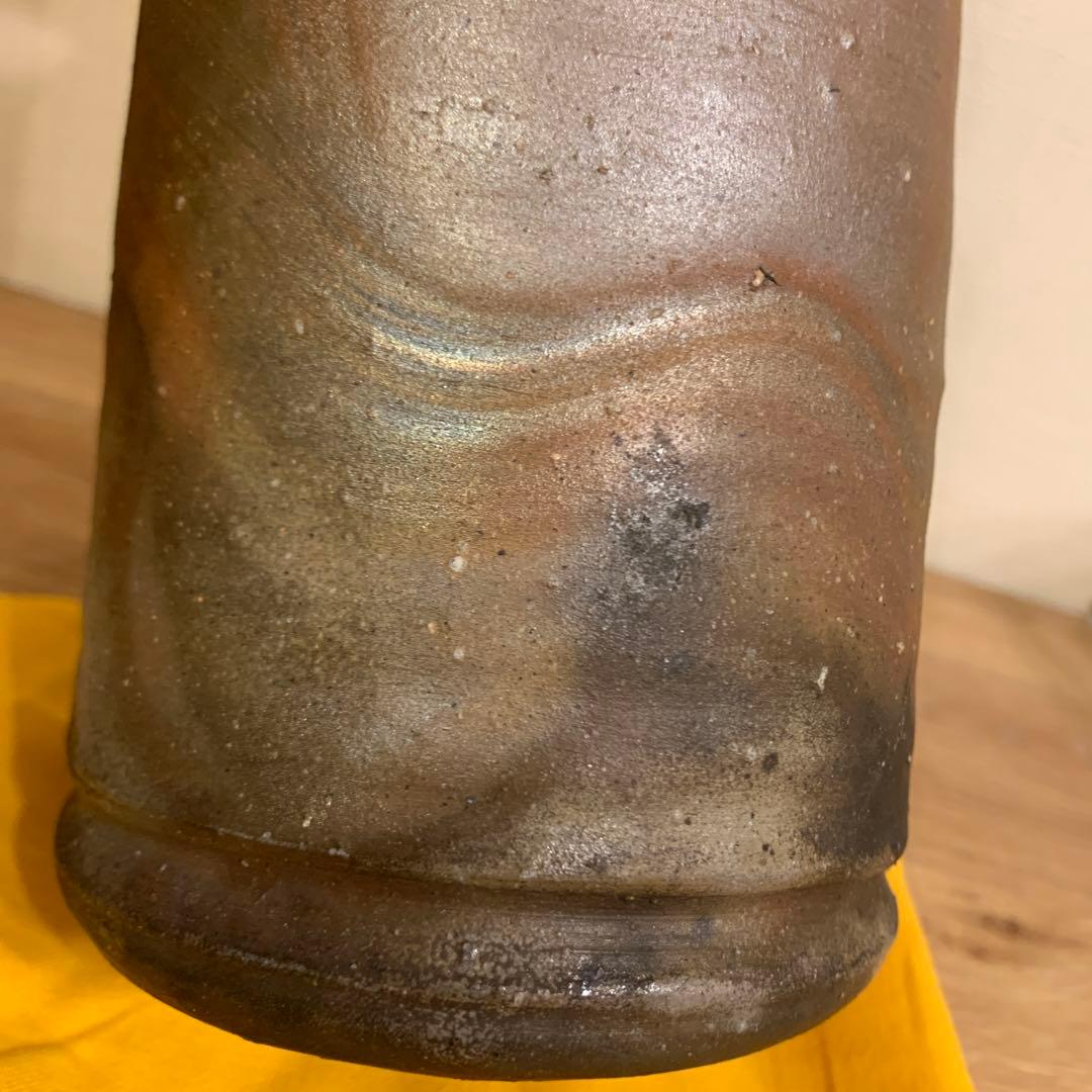 備前焼　人間国宝 藤原雄 花入 共箱 共布 栞