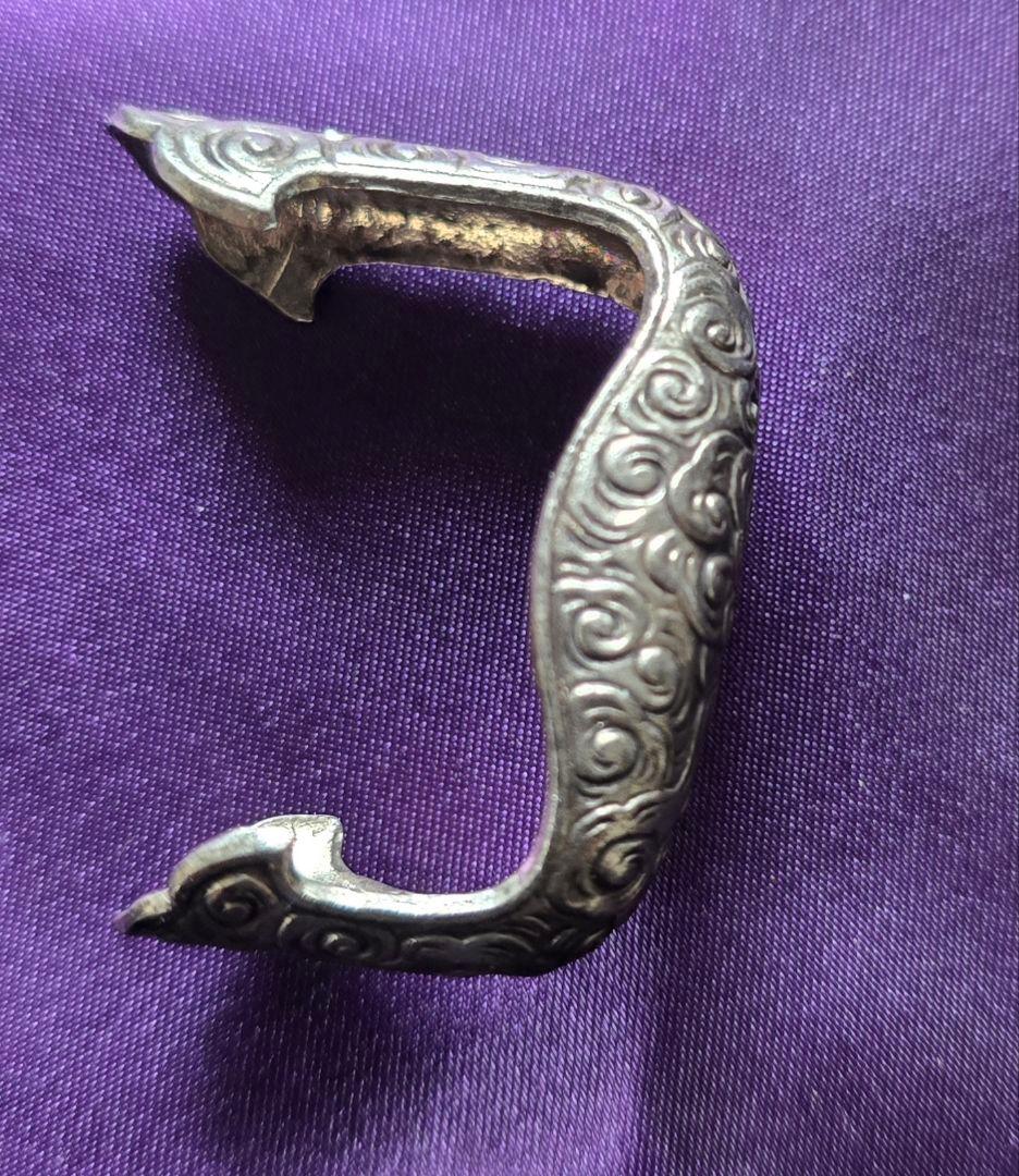 時代武具 銀地四分之一 雲図 鐺