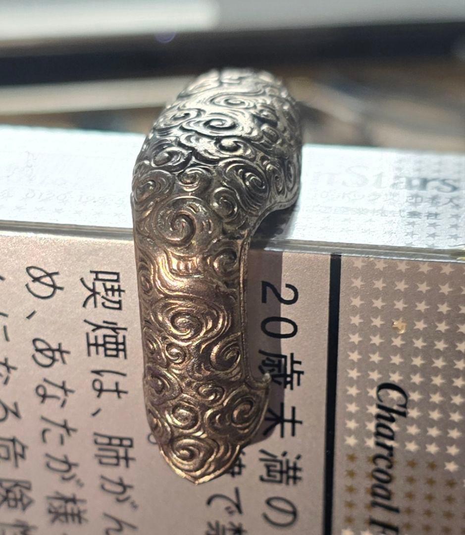 時代武具 銀地四分之一 雲図 鐺