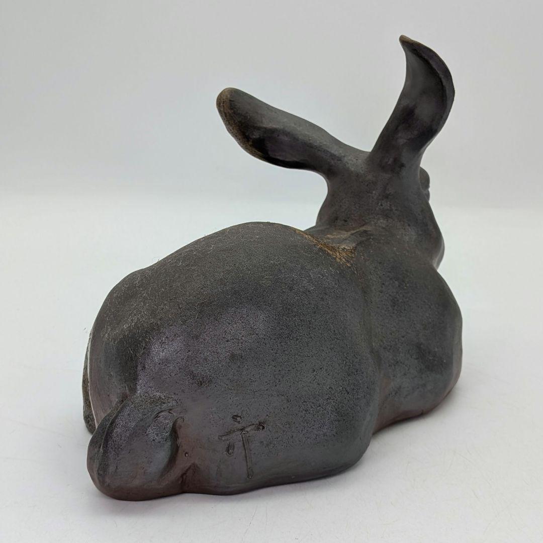 廬山窯 武用君彦 備前干支置物「丁卯」 備前焼 共箱共布栞 兎 うさぎ 卯年