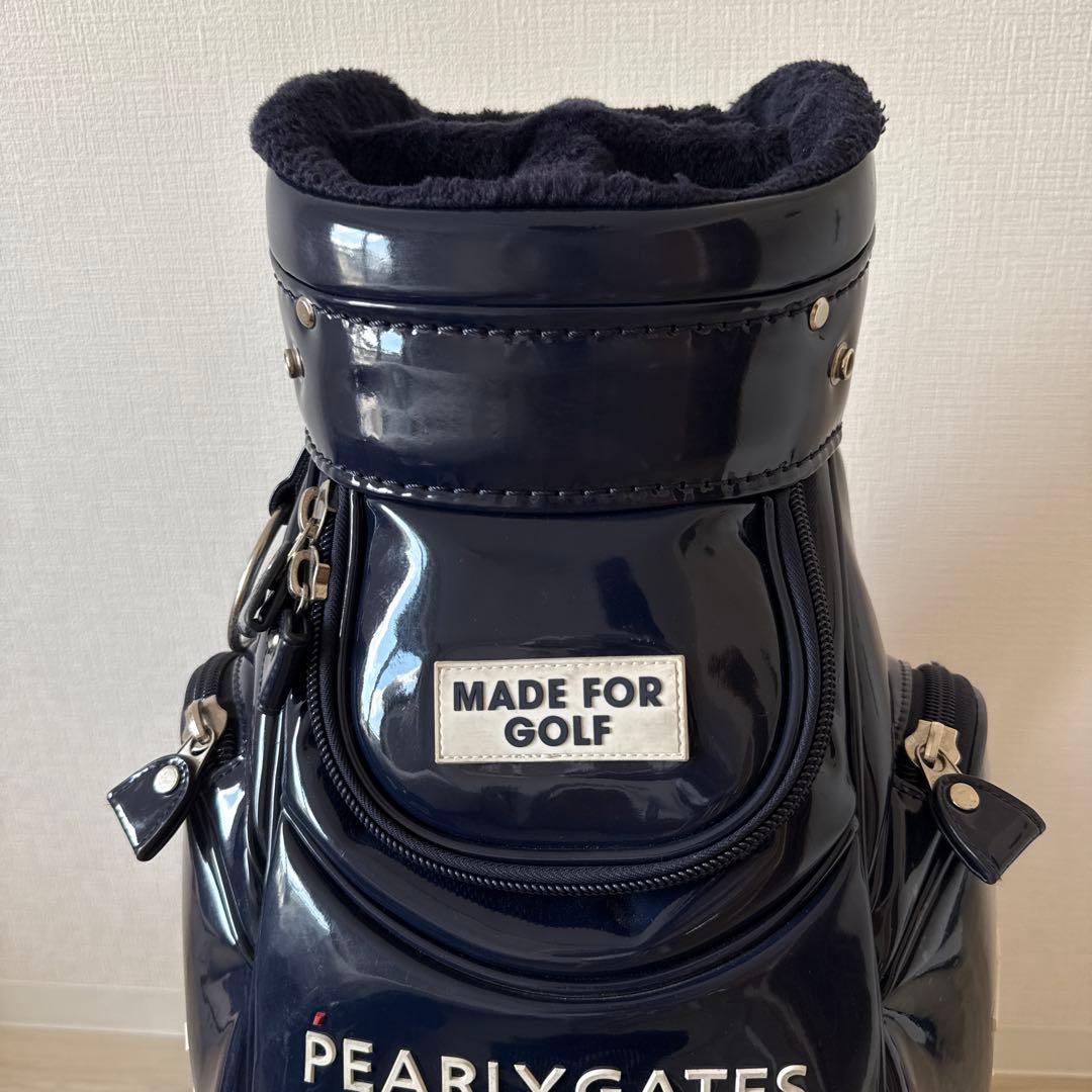 パーリーゲイツ キャディ バッグ トーナメントモデル　紺　ネイビー　エナメル素材