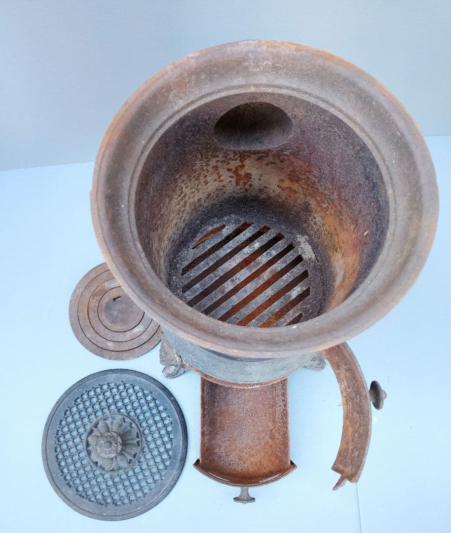 フランスストーブ 鋳物 鉄製 シャビー レトロ ヴィンテージ(あ46)