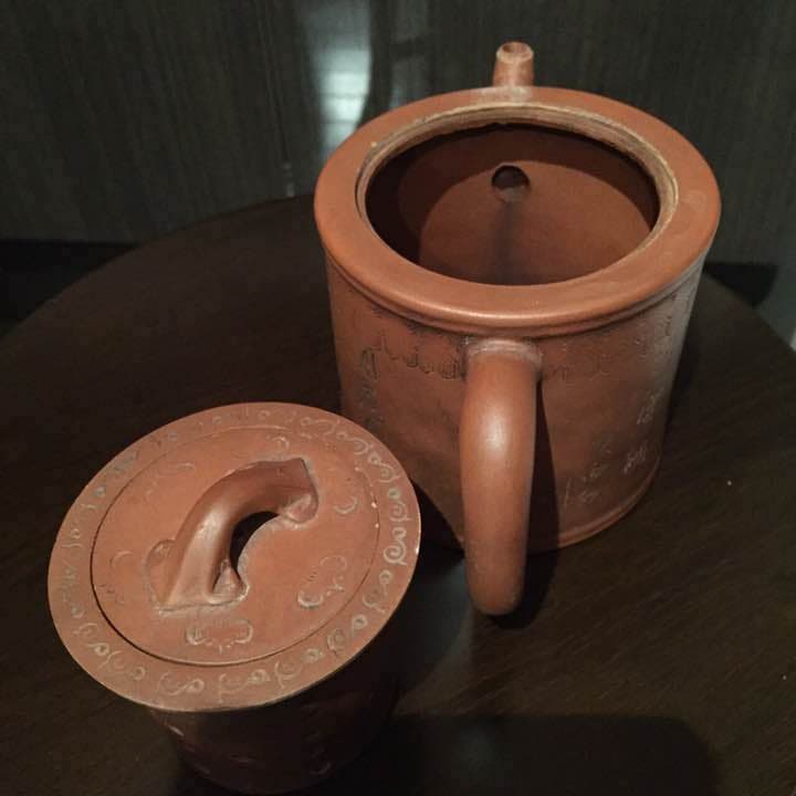 中国 古い急須 紫砂 朱泥 在銘