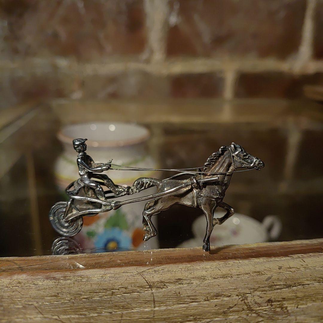 Silver925 ビンテージ ミニチュア 小物 馬車 ヨーロッパ