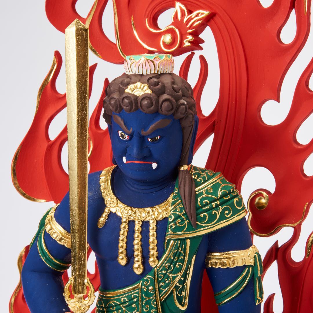 楠　立青不動明王　70ｃｍ　濃彩切金  #073