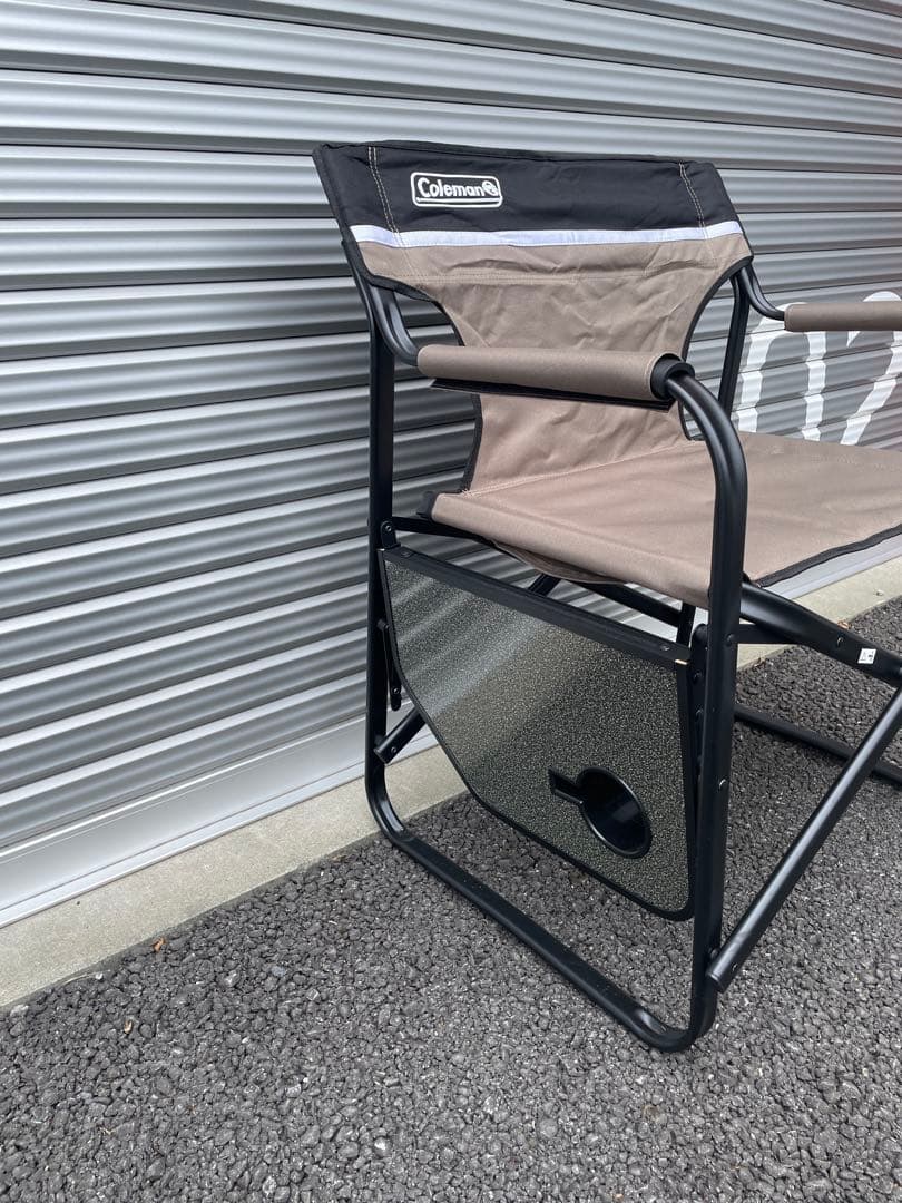 【Coleman】コールマンサイドテーブル付きデッキチェアグレージュ　2脚セット