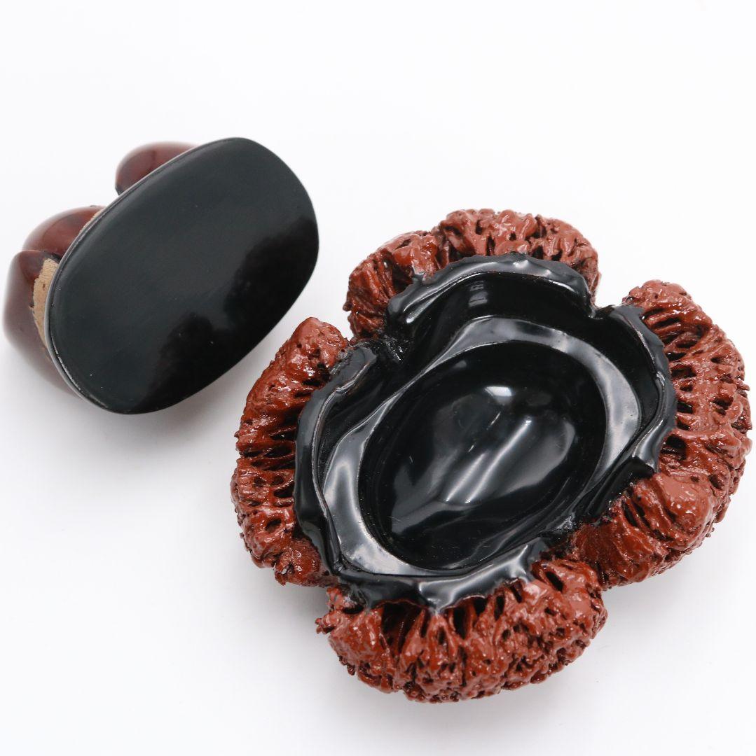 塗師 川岸充雅作 輪島塗乾漆造 栗香合 茶道具 共箱　V977