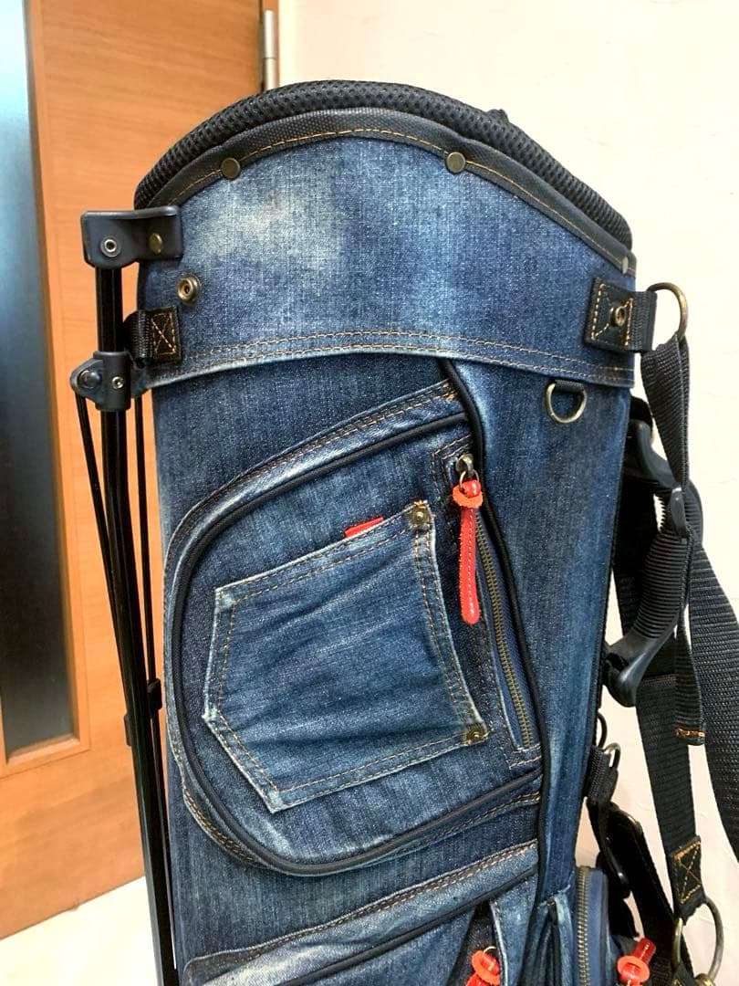 希少　完売　良品　ラヘラゴルフ　デニム　キャディバッグ　スタンド