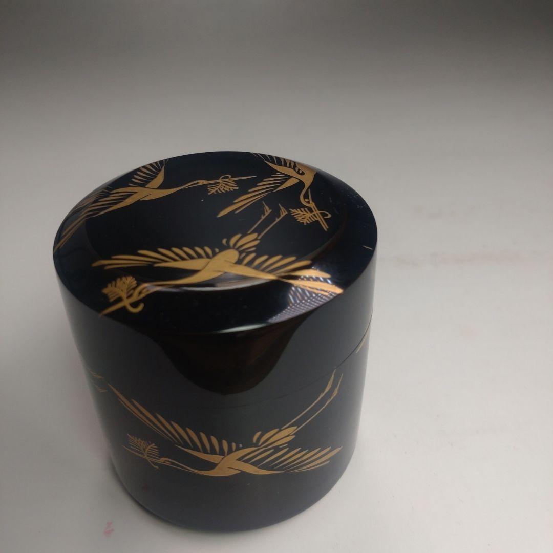 イ164 棗『吉水宗白　極箱　花押』『松喰鶴　雪吹　棗』茶道具