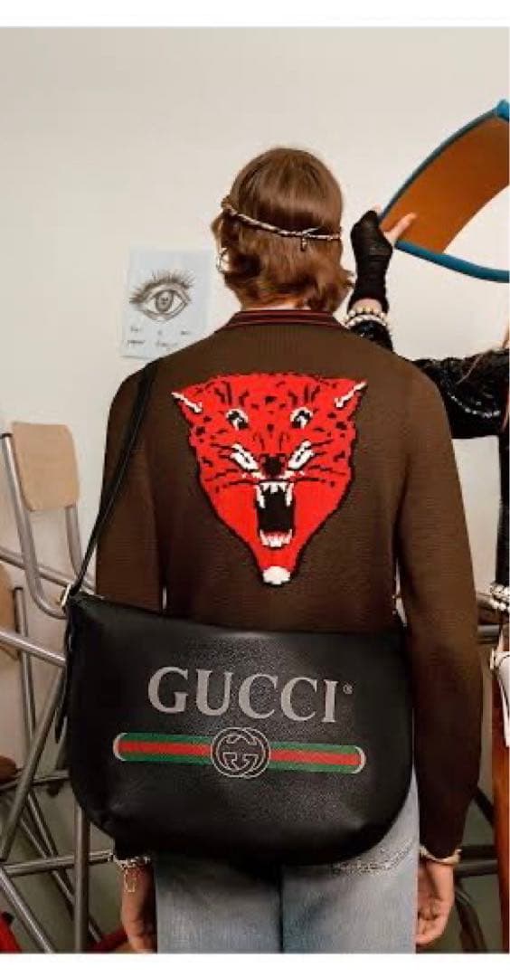 GUCCI プリント ハーフムーン ホーボーバッグ 0GCAT 8163