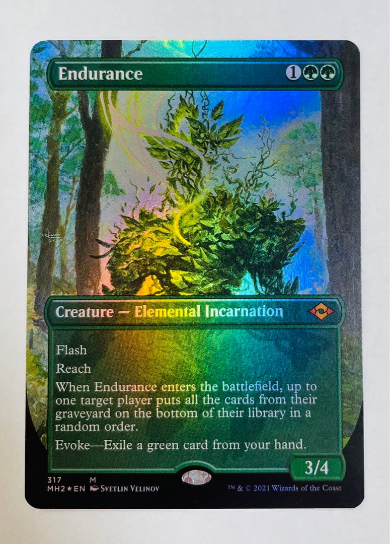 【foil】忍耐 Endurance （英）ボーダーレス mtg MH2