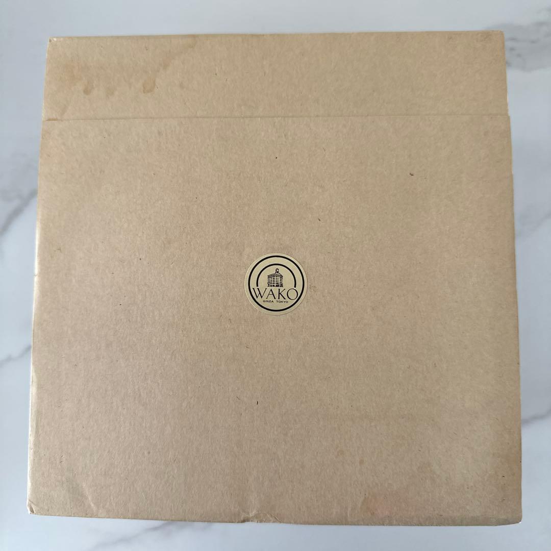 【未使用】河上恭一郎　瑠璃金縁　輪花皿　クリスタル ガラス　5枚　青　銀座和光