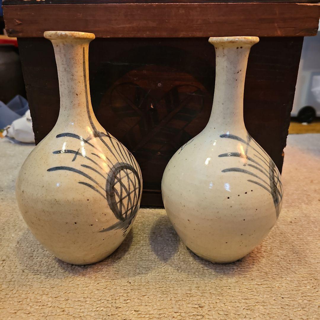 江戸初期から中期 古伊万里徳利(通称パイナップル絵柄)一対