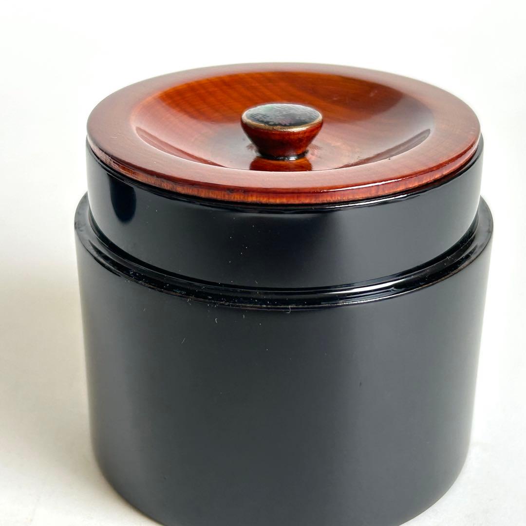 【美品.希少】漆器　茶筒　茶器　茶道具　木製　漆塗り　蒔絵　螺鈿 伝統工芸 小