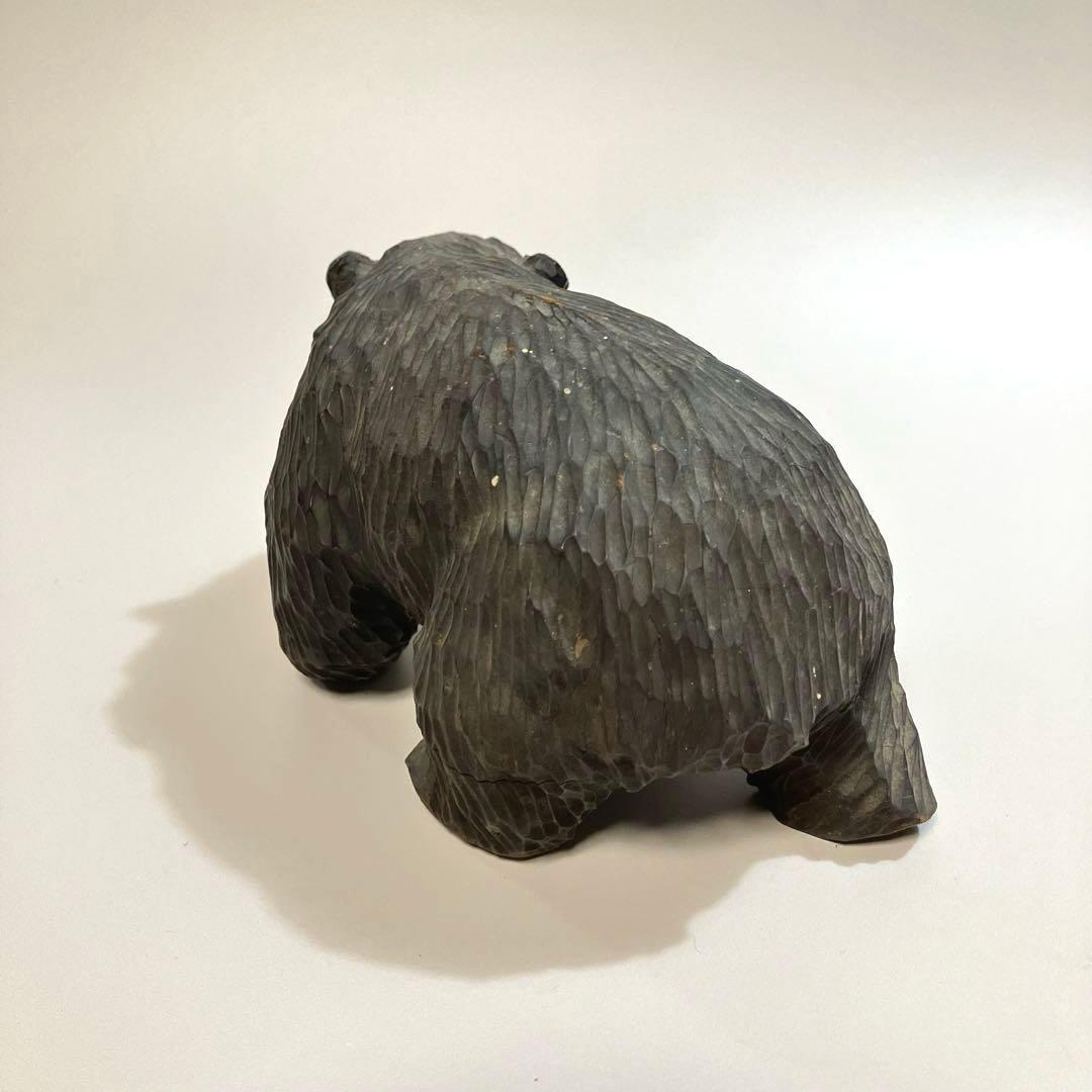 北海道　古作　木彫りの熊　ガラス目　木彫り熊　木彫熊　アイヌ　民芸　伝統工芸