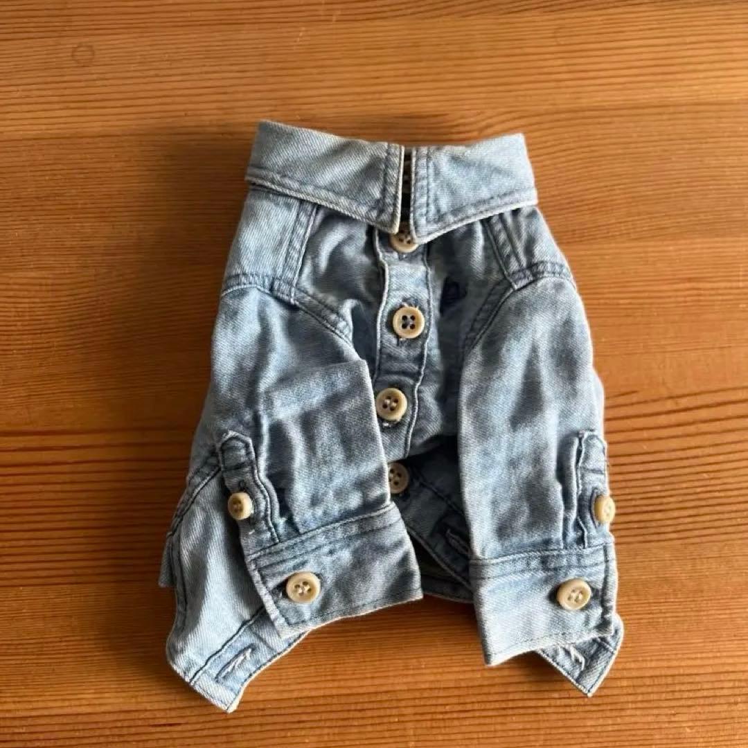 犬服・アクセサリー pp closet BIO BLEACH DENIM SHIRT 34