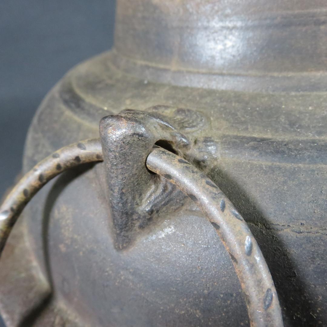 茶釜 錆 茶道具 茶器 お稽古 茶の湯 木箱 天明釜 木箱 共箱