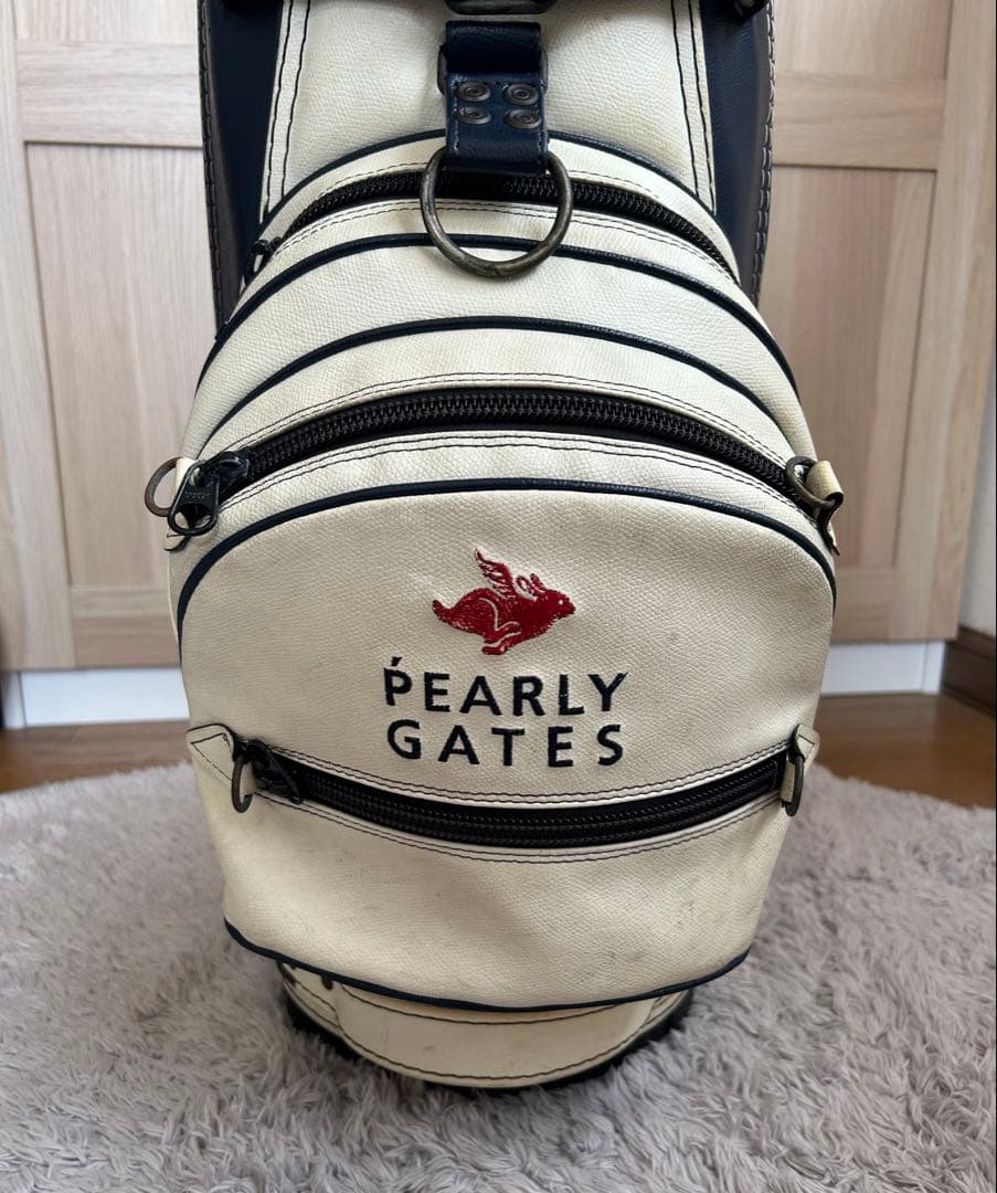 PEARLY GATES キャディバッグ ホワイト/ネイビー