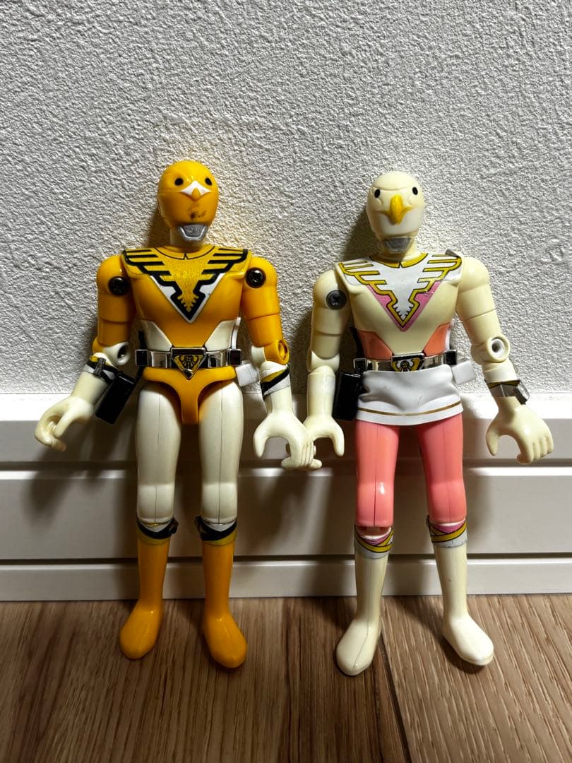 鳥人戦隊ジェットマン　ホワイトスワン　イエローオール　当時物レトロフィギュア