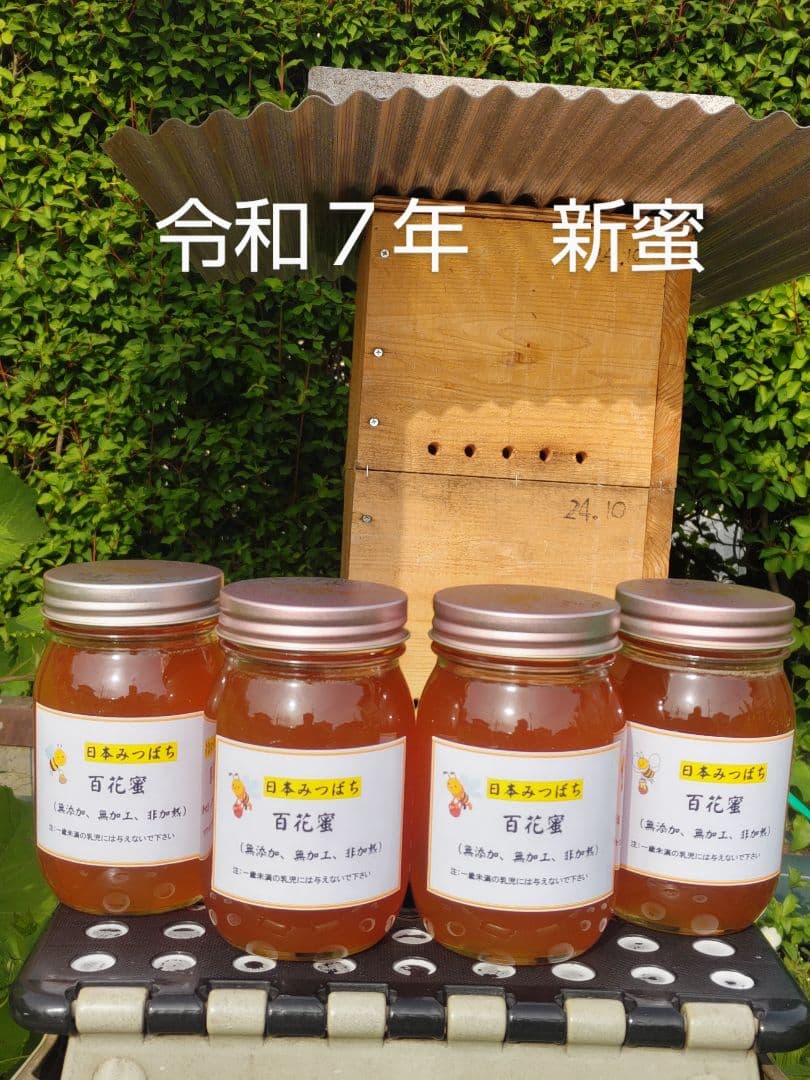 新蜜　日本みつばちの百花蜜（１年物）㊹　550ｇ✕4本（2.2㎏）