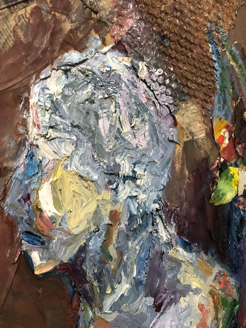 絵画　一点物　油絵30号　コラージュ　micchan￼作